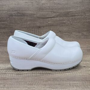 Skechers Work Clog SR Candaba Women's Size 9.5 White Leather Shoes (77227)